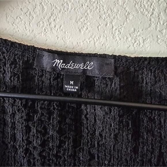 Madewell Black Textured Crop Tee - Picture 3 of 5